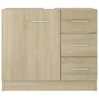 Thumbnail for Waschbeckenunterschrank Sonoma-Eiche 63x30x54 cm Holzwerkstoff
