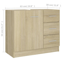 Thumbnail for Waschbeckenunterschrank Sonoma-Eiche 63x30x54 cm Holzwerkstoff
