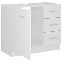 Thumbnail for Waschbeckenunterschrank Hochglanz-Weiß 63x30x54 cm Spanplatte