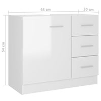 Thumbnail for Waschbeckenunterschrank Hochglanz-Weiß 63x30x54 cm Spanplatte