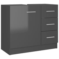 Thumbnail for Waschbeckenunterschrank Hochglanz-Grau 63x30x54cm Holzwerkstoff