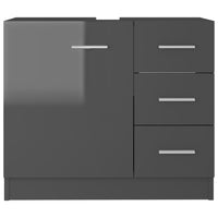 Thumbnail for Waschbeckenunterschrank Hochglanz-Grau 63x30x54cm Holzwerkstoff