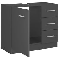 Thumbnail for Waschbeckenunterschrank Hochglanz-Grau 63x30x54cm Holzwerkstoff