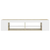 Thumbnail for TV-Schrank mit LED-Leuchten Weiß Sonoma-Eiche 135x39x30 cm