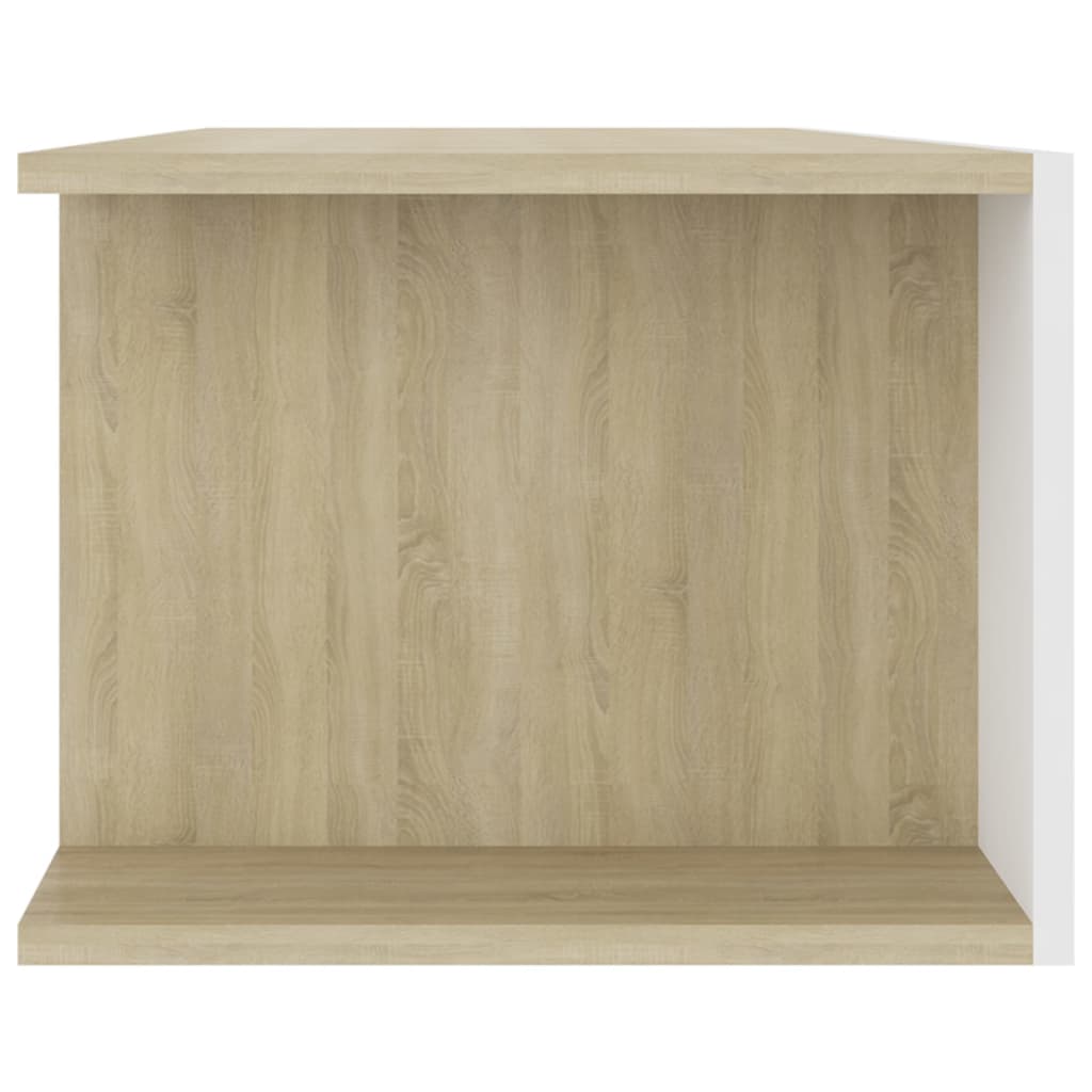 TV-Schrank mit LED-Leuchten Weiß Sonoma-Eiche 135x39x30 cm