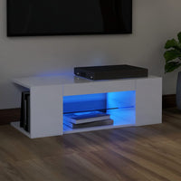 Thumbnail for TV-Schrank mit LED-Leuchten Hochglanz-Weiß 90x39x30 cm