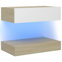 Thumbnail for TV-Schrank mit LED-Leuchten Weiß Sonoma-Eiche 60x35 cm