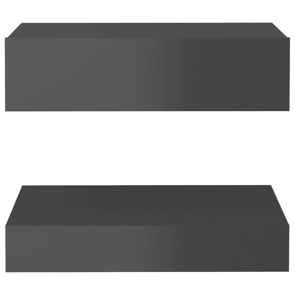 TV-Schrank mit LED-Leuchten Hochglanz-Grau 60x35 cm