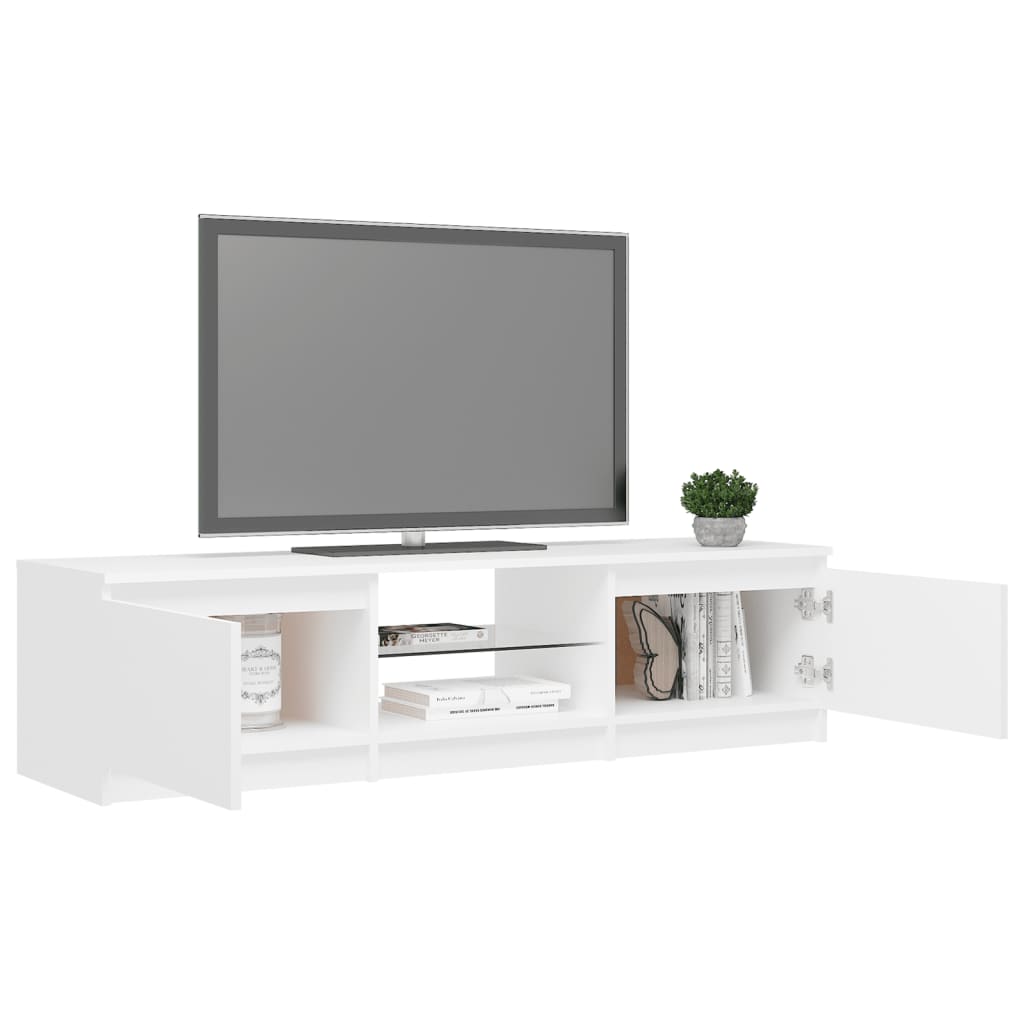 TV-Schrank mit LED-Leuchten Weiß 140x40x35,5 cm