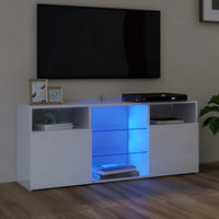 Thumbnail for TV-Schrank mit LED-Leuchten Hochglanz-Weiß 120x30x50 cm