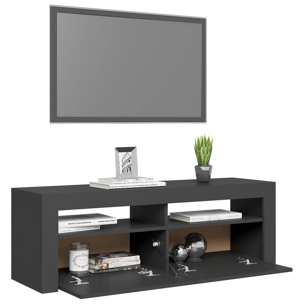 TV-Schrank mit LED-Leuchten Grau 120x35x40 cm