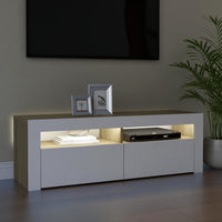 Thumbnail for TV-Schrank mit LED-Leuchten Weiß Sonoma-Eiche 120x35x40 cm