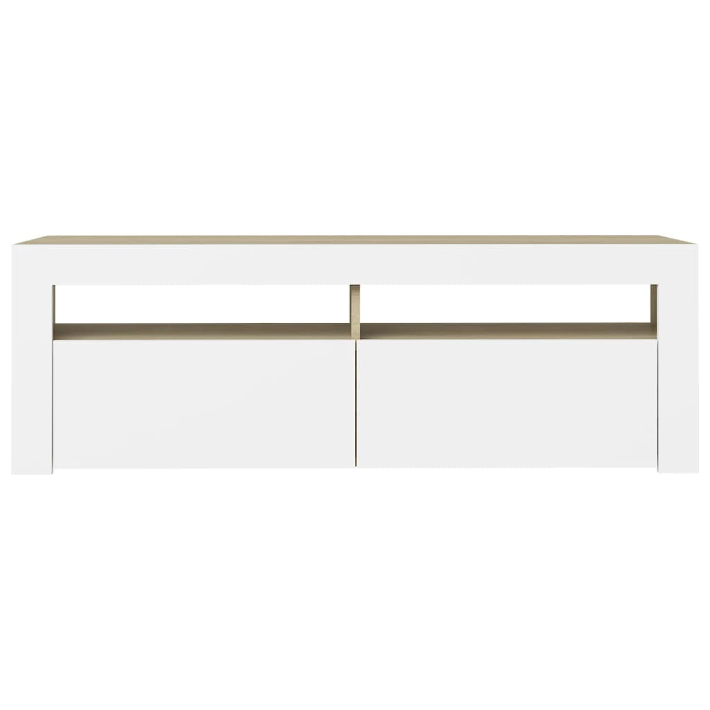 TV-Schrank mit LED-Leuchten Weiß Sonoma-Eiche 120x35x40 cm