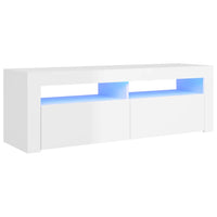 Thumbnail for TV-Schrank mit LED-Leuchten Hochglanz-Weiß 120x35x40 cm