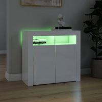 Thumbnail for Sideboard mit LED-Leuchten Hochglanz-Weiß 80x35x75 cm