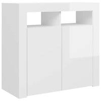 Thumbnail for Sideboard mit LED-Leuchten Hochglanz-Weiß 80x35x75 cm