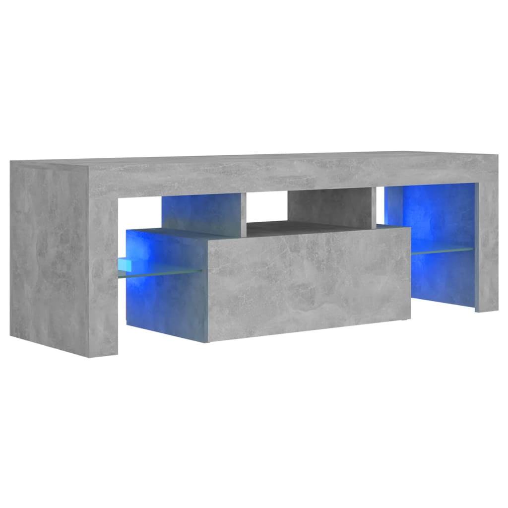 TV-Schrank mit LED-Leuchten Betongrau 120x35x40 cm
