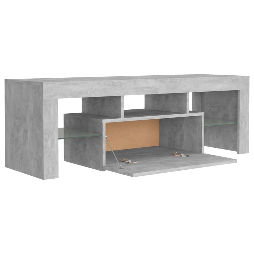 TV-Schrank mit LED-Leuchten Betongrau 120x35x40 cm