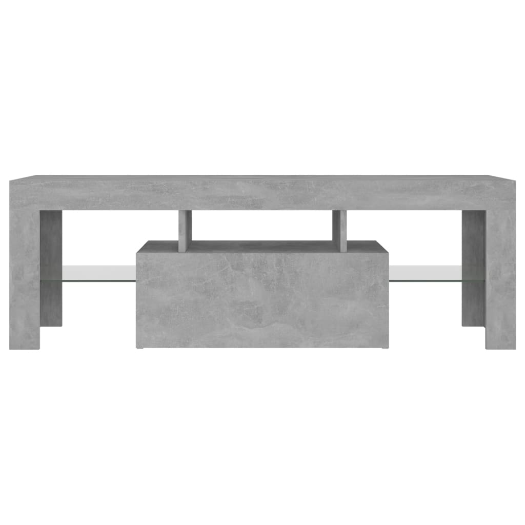 TV-Schrank mit LED-Leuchten Betongrau 120x35x40 cm