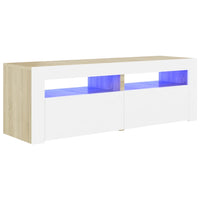 Thumbnail for TV-Schrank mit LED-Leuchten Weiß Sonoma-Eiche 120x35x40 cm