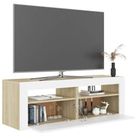 Thumbnail for TV-Schrank mit LED-Leuchten Weiß Sonoma-Eiche 120x35x40 cm