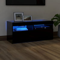 Thumbnail for TV-Schrank mit LED-Leuchten Schwarz 90x35x40 cm