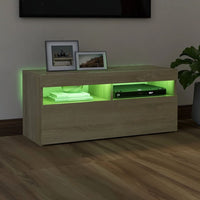 Thumbnail for TV-Schrank mit LED-Leuchten Sonoma-Eiche 90x35x40 cm