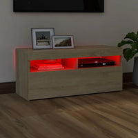 Thumbnail for TV-Schrank mit LED-Leuchten Sonoma-Eiche 90x35x40 cm