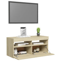 Thumbnail for TV-Schrank mit LED-Leuchten Sonoma-Eiche 90x35x40 cm