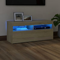 Thumbnail for TV-Schrank mit LED-Leuchten Sonoma-Eiche 90x35x40 cm