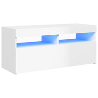 Thumbnail for TV-Schrank mit LED-Leuchten Hochglanz-Weiß 90x35x40 cm