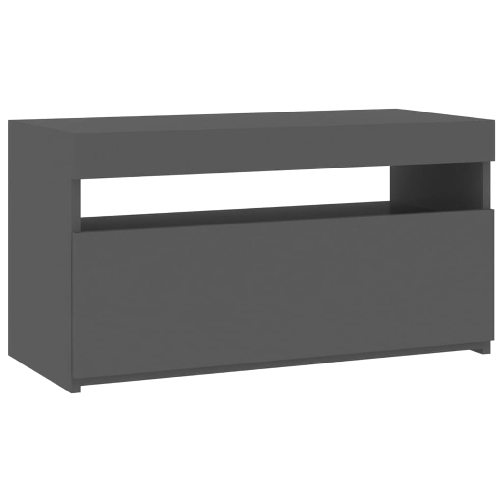 TV-Schrank mit LED-Leuchten Grau 75x35x40 cm