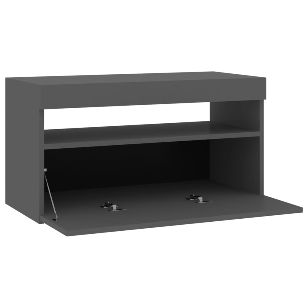 TV-Schrank mit LED-Leuchten Grau 75x35x40 cm
