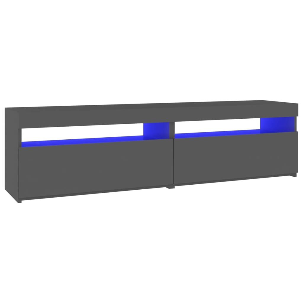 TV-Schränke 2 Stk. mit LED-Leuchten Grau 75x35x40 cm