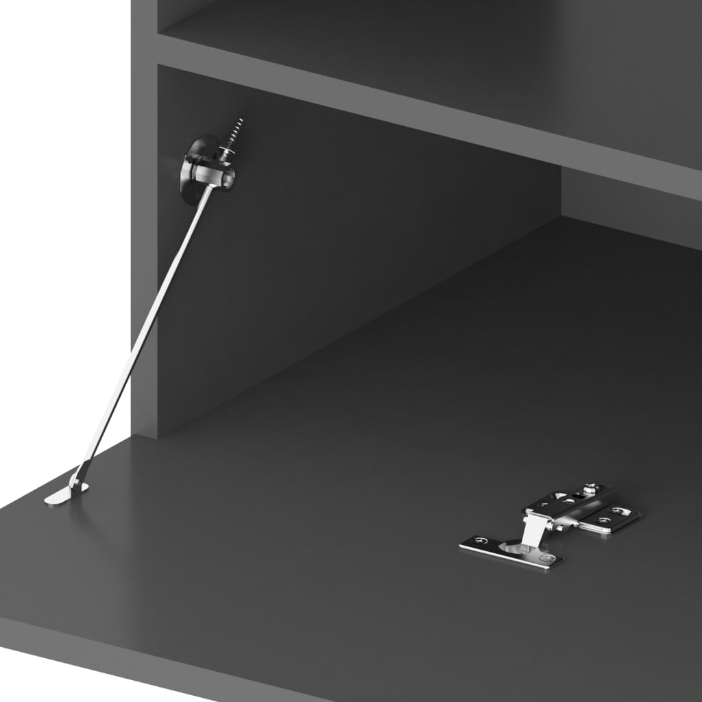 TV-Schränke 2 Stk. mit LED-Leuchten Grau 75x35x40 cm