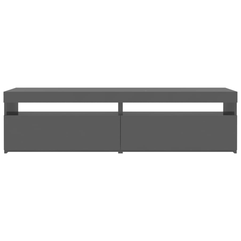 TV-Schränke 2 Stk. mit LED-Leuchten Hochglanz-Grau 75x35x40 cm