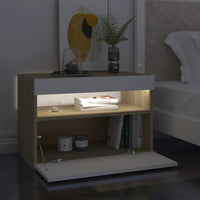 Thumbnail for TV-Schränke LED-Leuchten 2 Stk. Weiß Sonoma-Eiche 60x35x40 cm