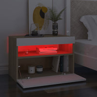 Thumbnail for TV-Schränke LED-Leuchten 2 Stk. Weiß Sonoma-Eiche 60x35x40 cm