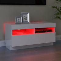Thumbnail for TV-Schrank mit LED-Leuchten Hochglanz-Weiß 80x35x40 cm