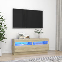 Thumbnail for TV-Schrank mit LED-Leuchten Sonoma-Eiche 100x35x40 cm