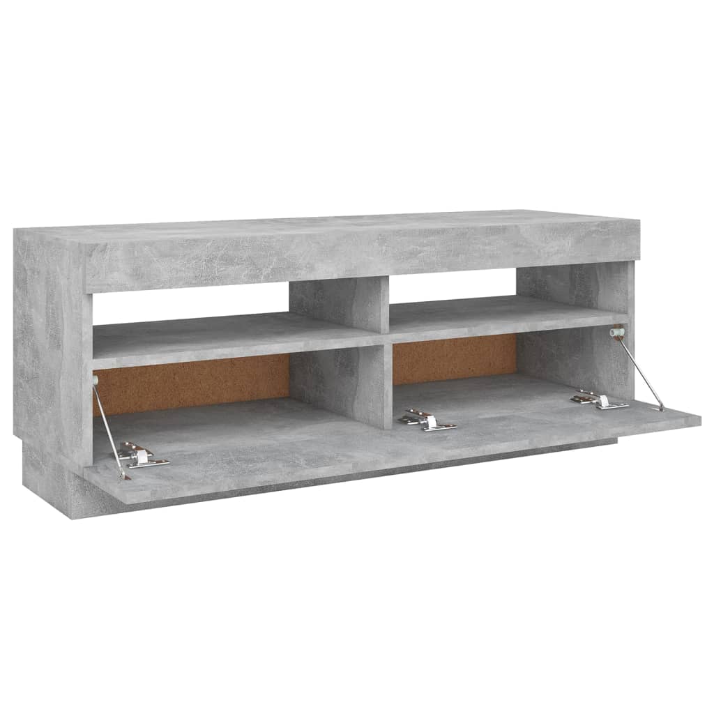 TV-Schrank mit LED-Leuchten Betongrau 100x35x40 cm