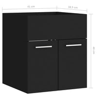 Thumbnail for Waschbeckenunterschrank Schwarz 41x38,5x46 cm Holzwerkstoff