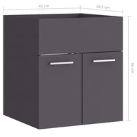 Thumbnail for Waschbeckenunterschrank Grau 41x38,5x46 cm Holzwerkstoff