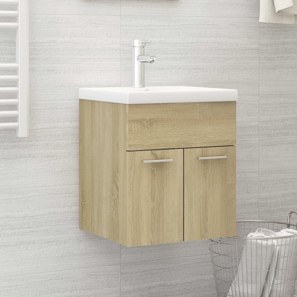 Waschbeckenunterschrank Sonoma-Eiche 41x38,5x46cm Holzwerkstoff