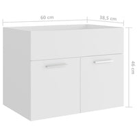 Thumbnail for Waschbeckenunterschrank Weiß 60x38,5x46 cm Holzwerkstoff