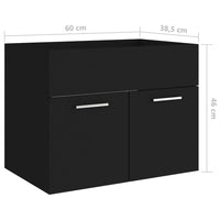 Thumbnail for Waschbeckenunterschrank Schwarz 60x38,5x46 cm Holzwerkstoff