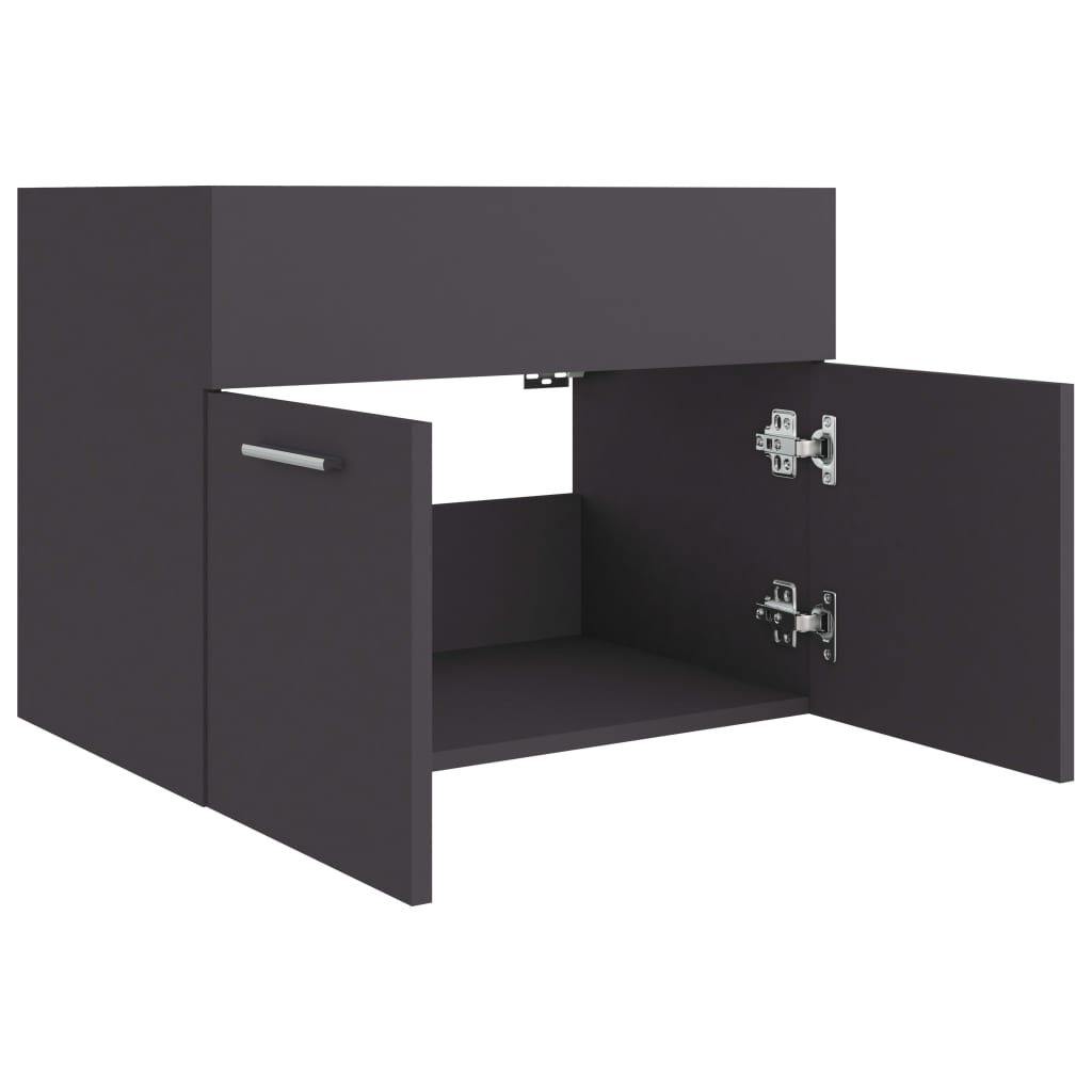 Waschbeckenunterschrank Grau 60x38,5x46 cm Holzwerkstoff