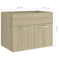 Thumbnail for Waschbeckenunterschrank Sonoma-Eiche 60x38,5x46cm Holzwerkstoff