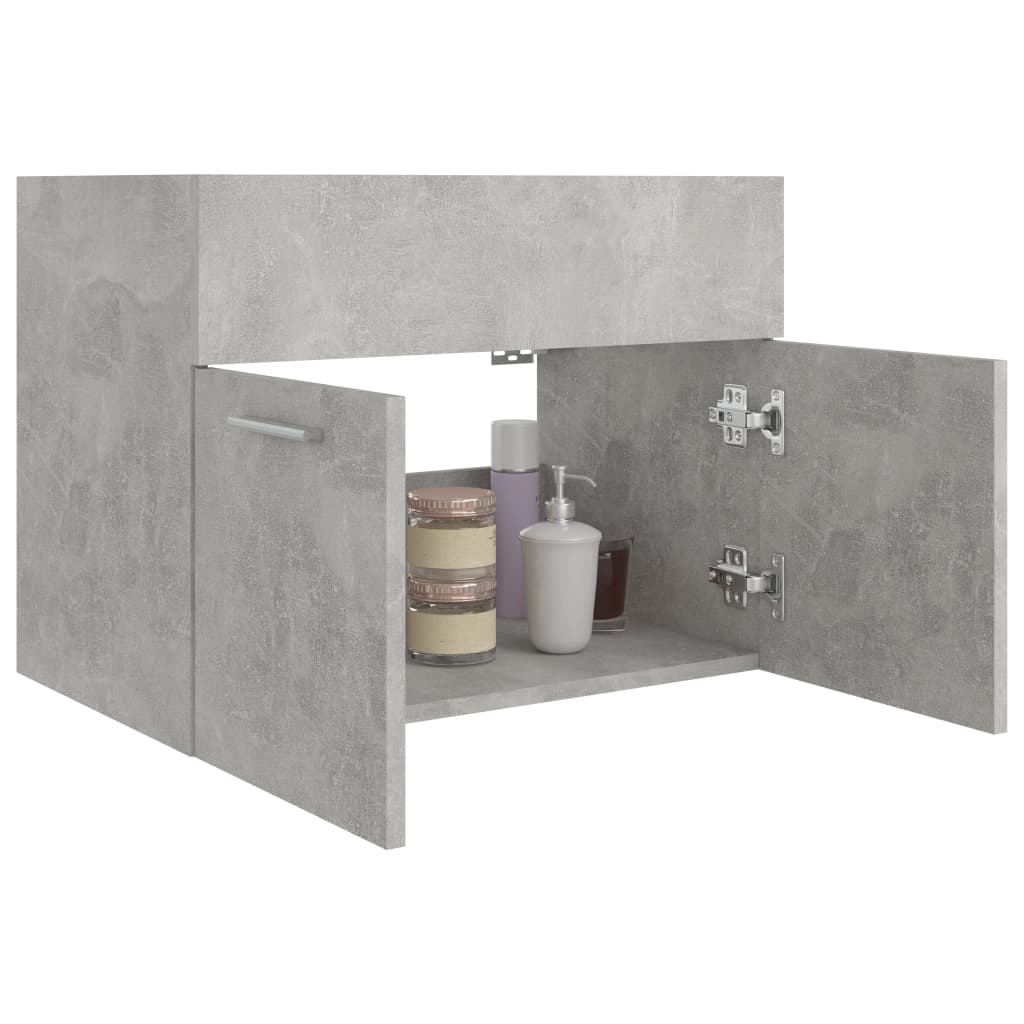 Waschbeckenunterschrank Betongrau 60x38,5x46 cm Holzwerkstoff