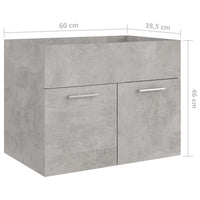 Thumbnail for Waschbeckenunterschrank Betongrau 60x38,5x46 cm Holzwerkstoff